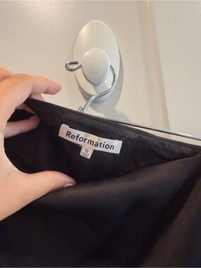 Reformation Black Midi Skirt